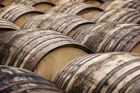 whisky barrels in Scotland